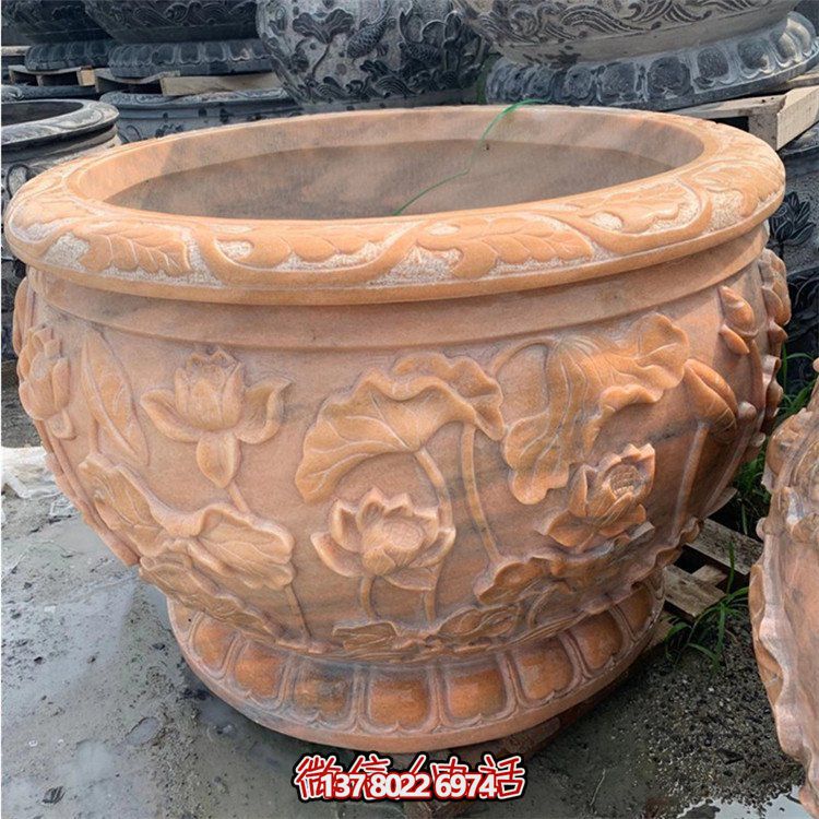 精美仿古大理石石雕擺件，點綴室內(nèi)庭院，完美裝點魚缸