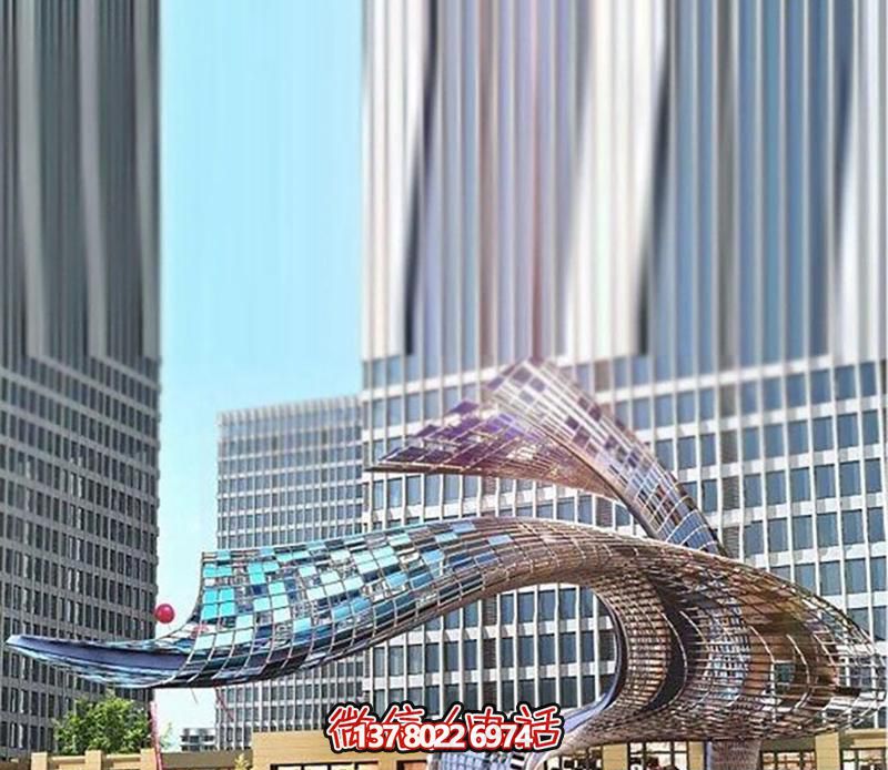 大型不銹鋼浪花雕塑創(chuàng)意裝飾