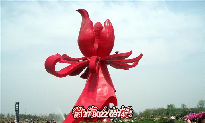 大型紅色不銹鋼雕塑紫荊花，給你的廣場(chǎng)帶來(lái)美景