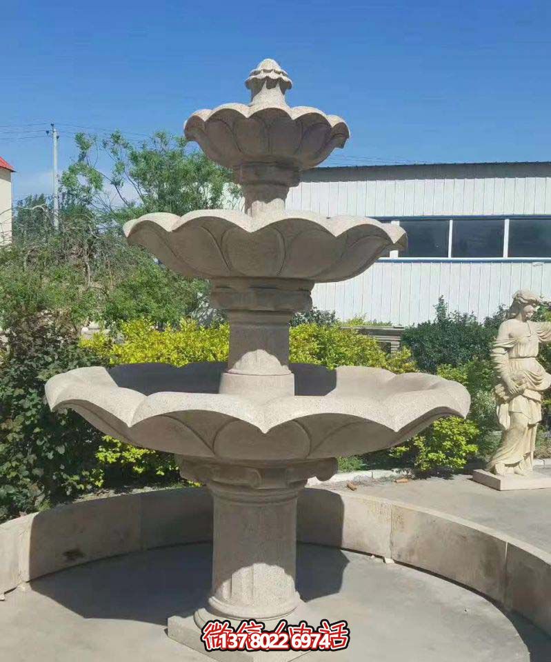 多層噴泉雕塑，裝點工廠區(qū)