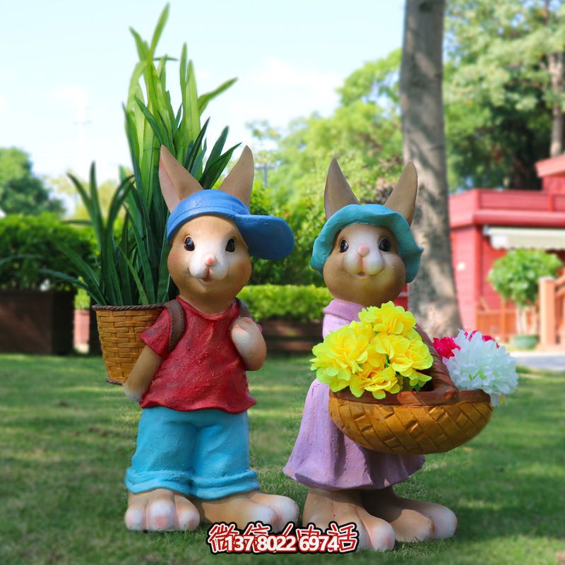 玻璃鋼兔子雕塑，只有可愛而不失大氣！