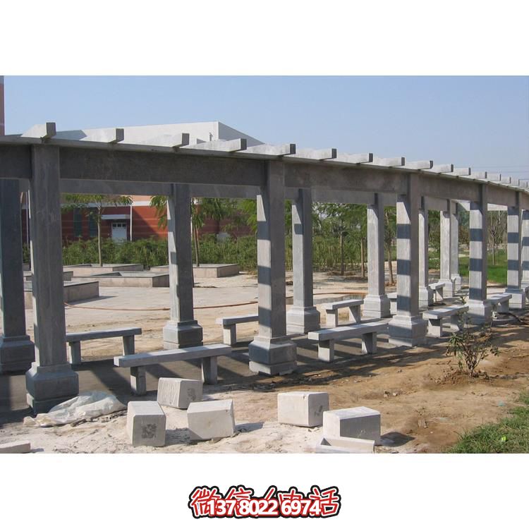 石材長(zhǎng)廊，為大型園林戶外空間帶來(lái)精致的石雕裝飾