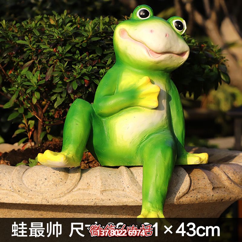 商場(chǎng)裝飾彩繪玻璃鋼雕塑青蛙