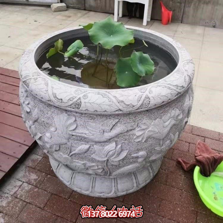 精美絕倫，濃濃古典風(fēng)情歐式別墅大理石浮雕魚缸擺件