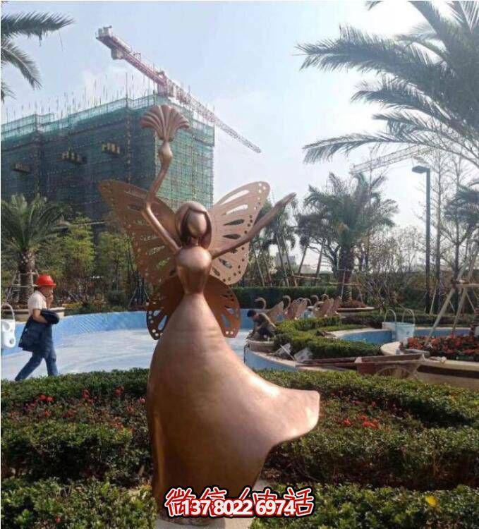 玻璃鋼景區(qū)雕塑，夢幻般的仙子、公主、天使、精靈、蝴蝶、小人像