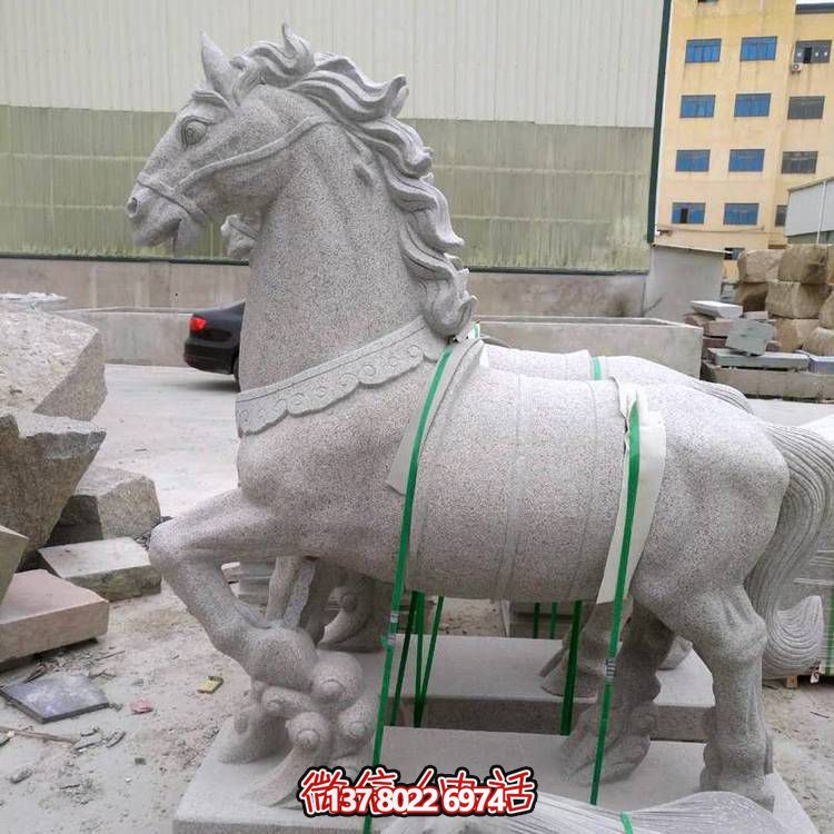 主題砂巖雕刻馬擺件，點(diǎn)綴園林廣場(chǎng)美景