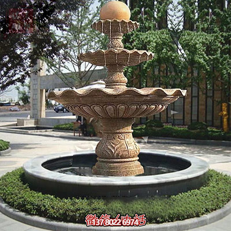 多層景觀噴泉石雕，為學(xué)院增添獨特的個性