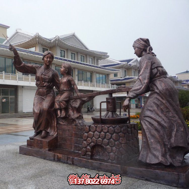 仿銅玻璃鋼園林景觀(guān)情景小品人物雕塑