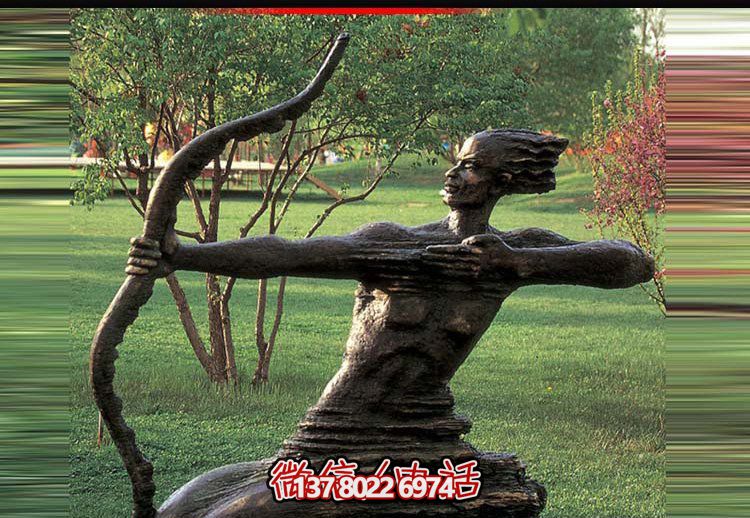 后羿射日雕塑，漆金鑄銅園林景區(qū)裝置