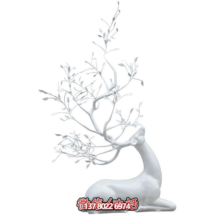 玻璃鋼雕塑梅花鹿，抽象戶(hù)外園林裝飾