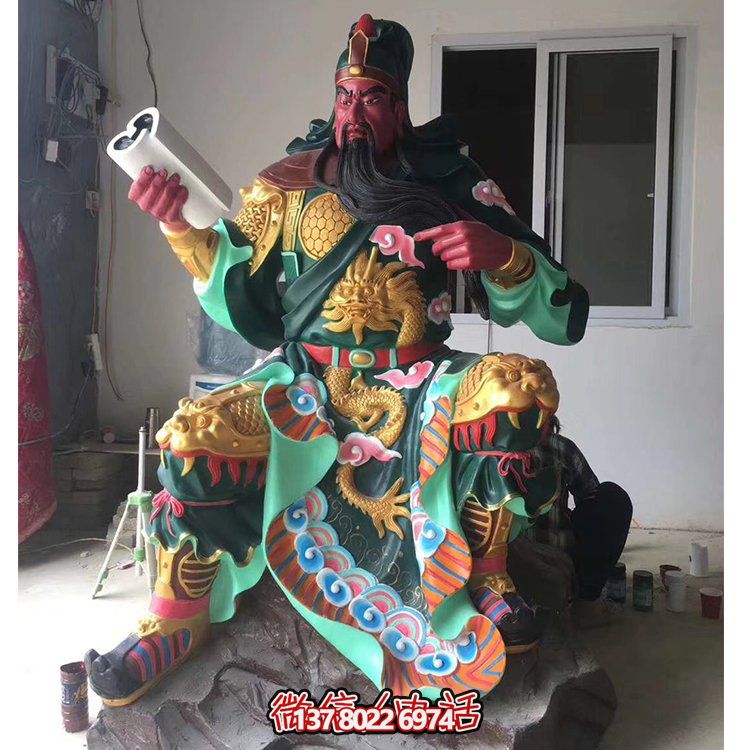 玻璃鋼關(guān)公神像，打造古典寺廟氛圍