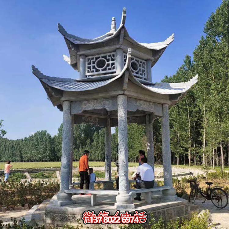 多層中式?jīng)鐾?，完美雕塑戶外公園
