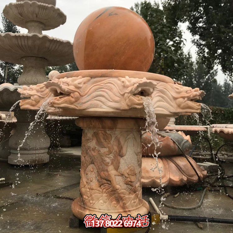 天然紅木雕刻龍頭風(fēng)水球，企業(yè)禮品貼心挑選