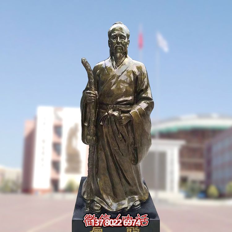 仿銅扁鵲雕塑，玻璃鋼制戶外裝飾