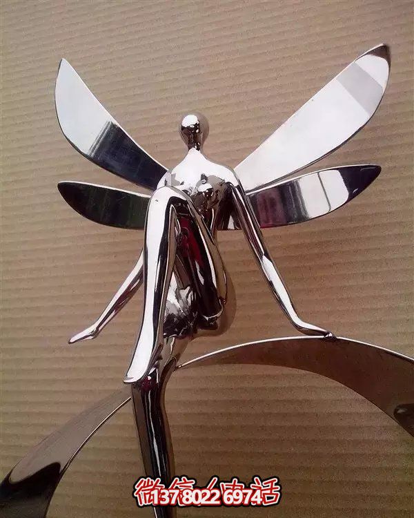 不銹鋼天使抽象雕塑，點(diǎn)亮校園景觀