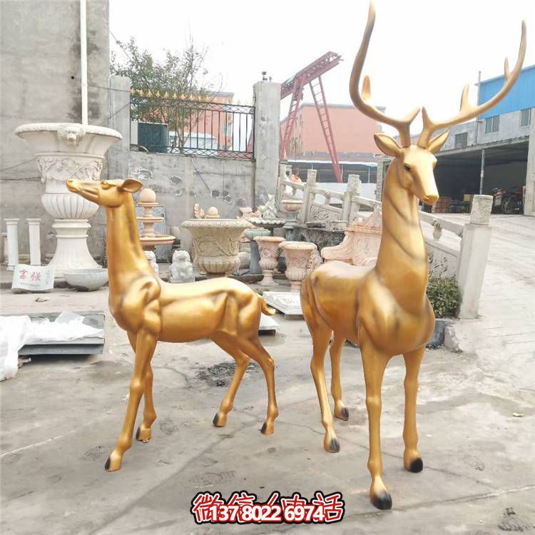 高雅優(yōu)美的梅花鹿雕塑，提升小區(qū)、別墅及戶外景觀美感