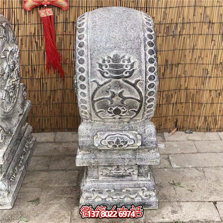 青石石雕抱鼓，點(diǎn)綴園林之美
