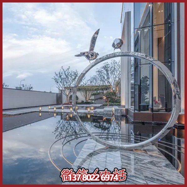 創(chuàng)意不銹鋼圓環(huán)雕塑——為酒店會(huì)所、戶外景觀增添幾何美感