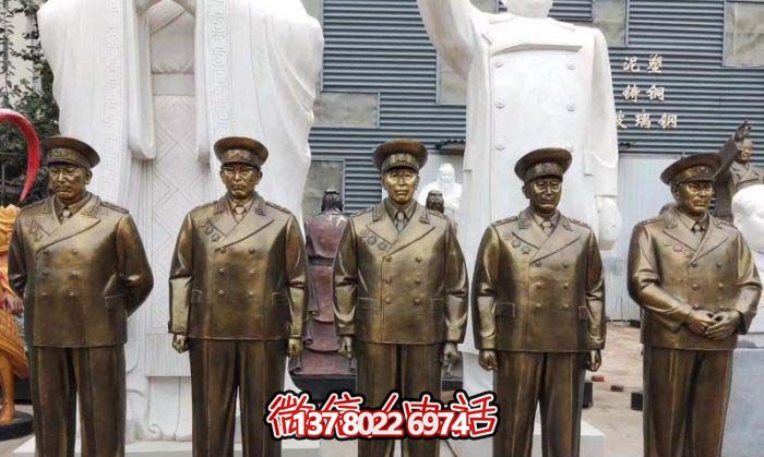 不銹鋼仿銅雕塑十大元帥雕像，精彩綻放在廣場(chǎng)