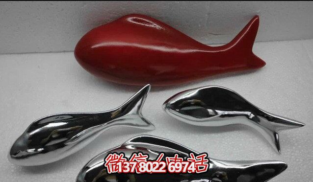 精致簡(jiǎn)約不銹鋼魚雕塑，點(diǎn)綴室內(nèi)裝飾