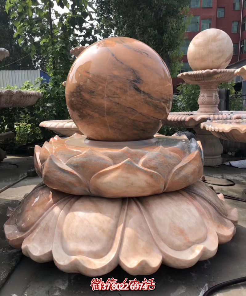 萬象景觀石雕——融合晚霞紅、蓮花風(fēng)水球、雕塑別墅，讓您的景觀更加美麗