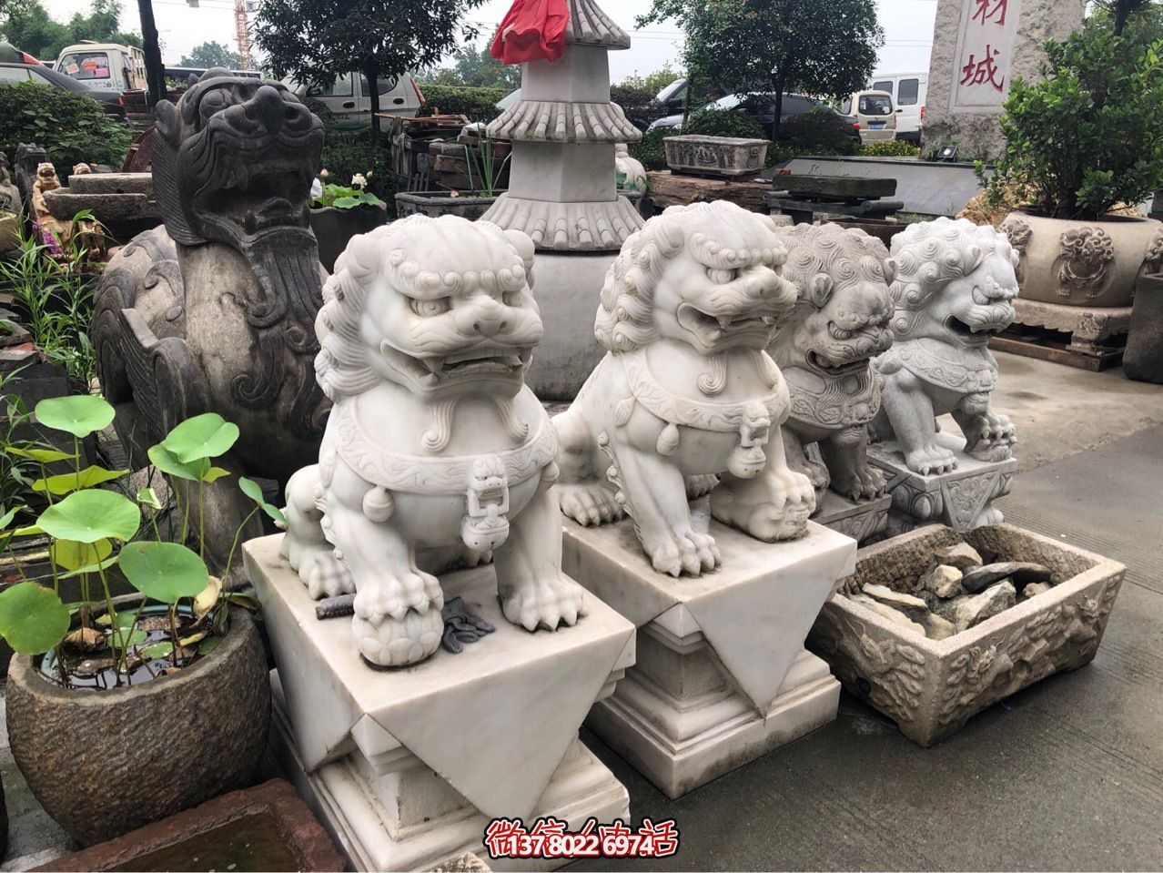 精美獅子雕塑，企業(yè)招財(cái)納福
