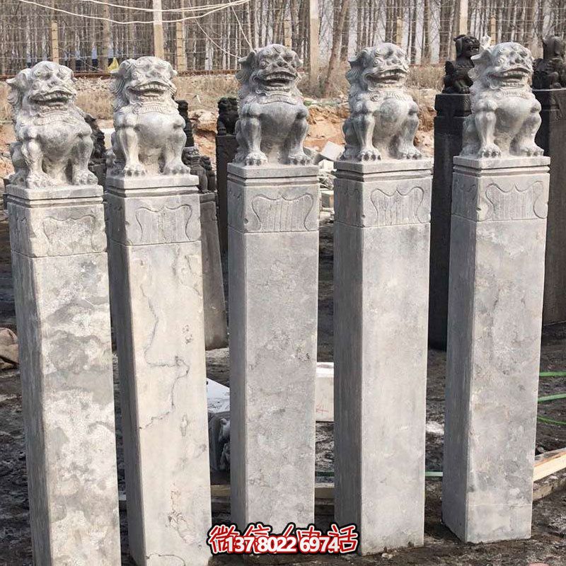 精美大理石獅子拴馬柱，點(diǎn)綴庭院園林