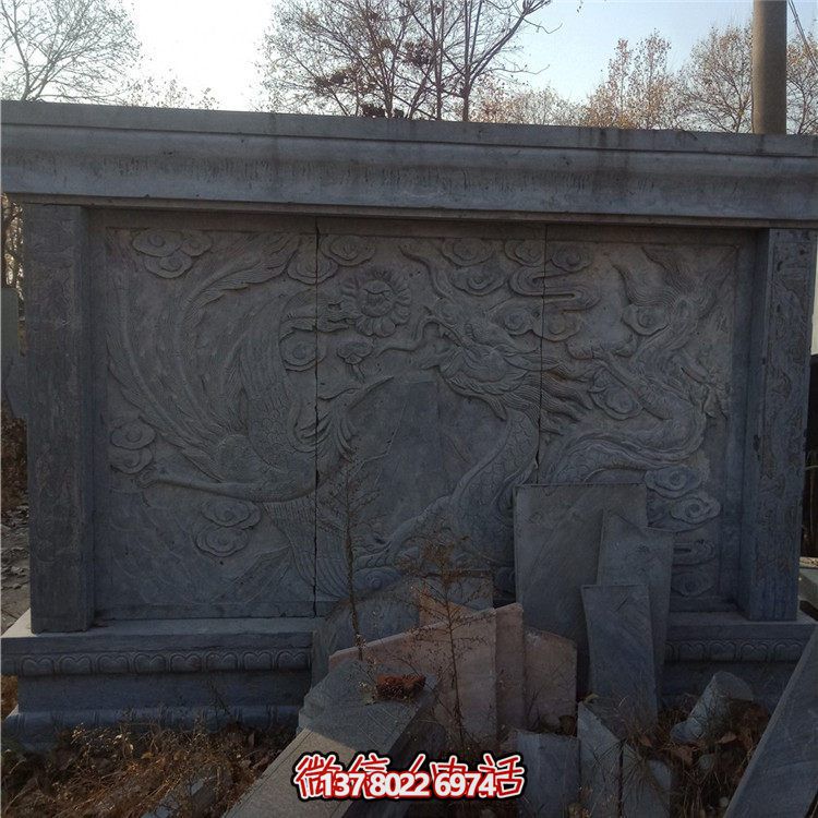 經(jīng)典中式庭院，清新山水浮雕照壁