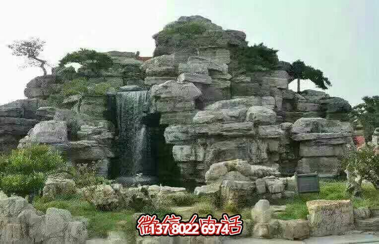 精美的景區(qū)園林，完美的假山流水擺放