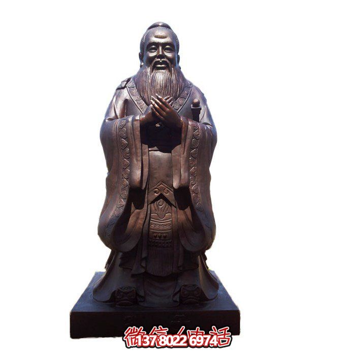 仿古雕塑玻璃鋼園林，點綴校園名人——孔子