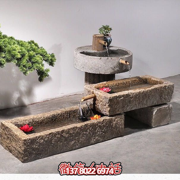 石槽組合戶外魚缸，完美景觀美化家居養(yǎng)魚空間