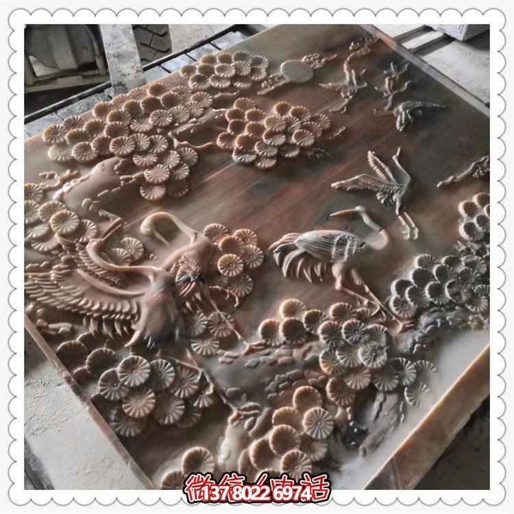 綠色園林青石雕塑壁畫(huà)裝飾