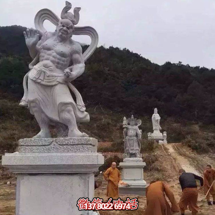 精美大理石景觀雕塑，體現(xiàn)四大金剛之美