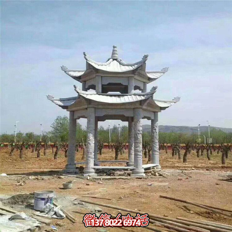 雙層雕塑涼亭，為景區(qū)、園林、戶外環(huán)境提供視覺美感