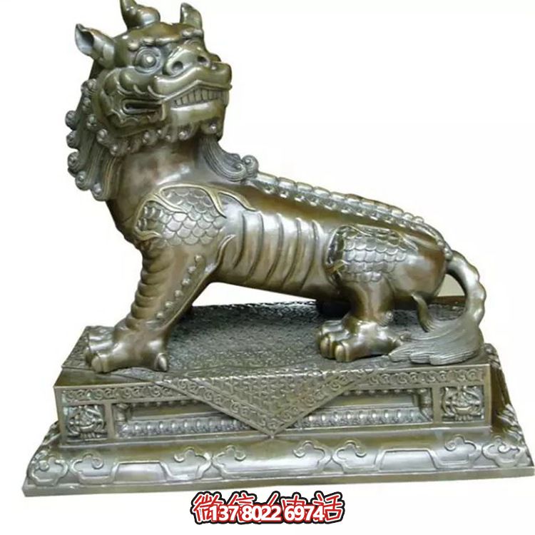 小型不銹鋼神麒麟雕塑，裝點(diǎn)庭院