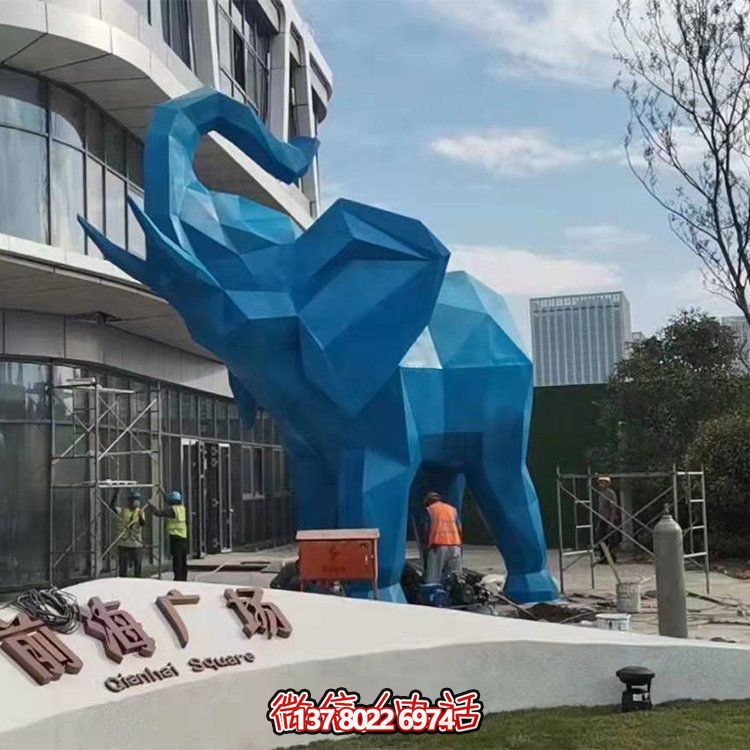 幾何雕塑大象，裝點(diǎn)商場、戶外廣場