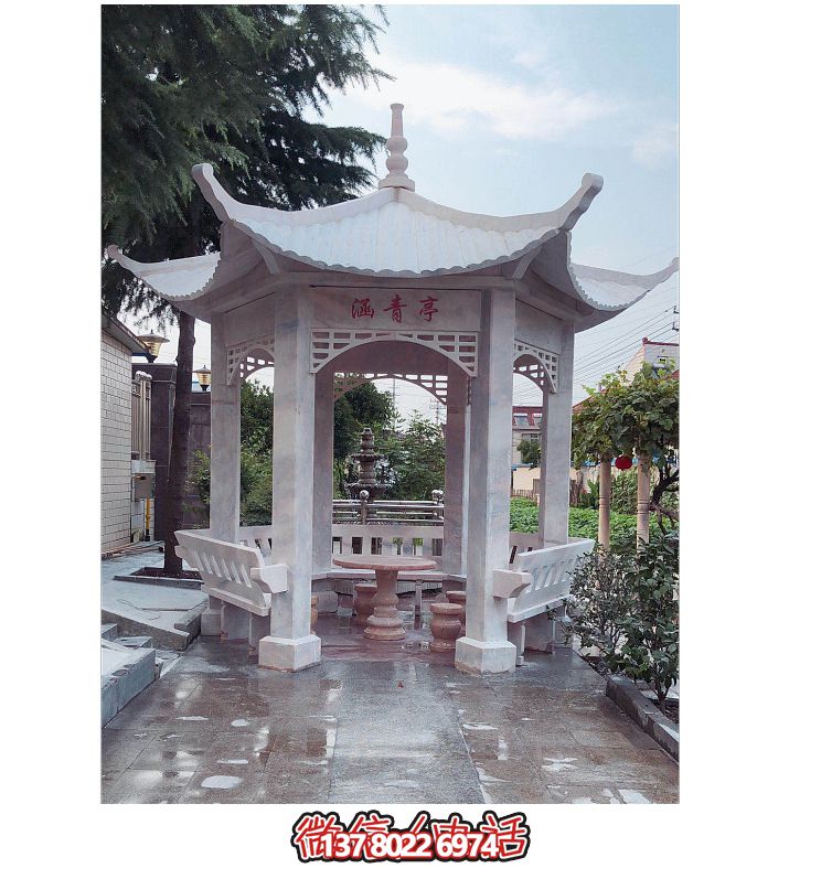 仿古大理石涼亭，美化花園景觀