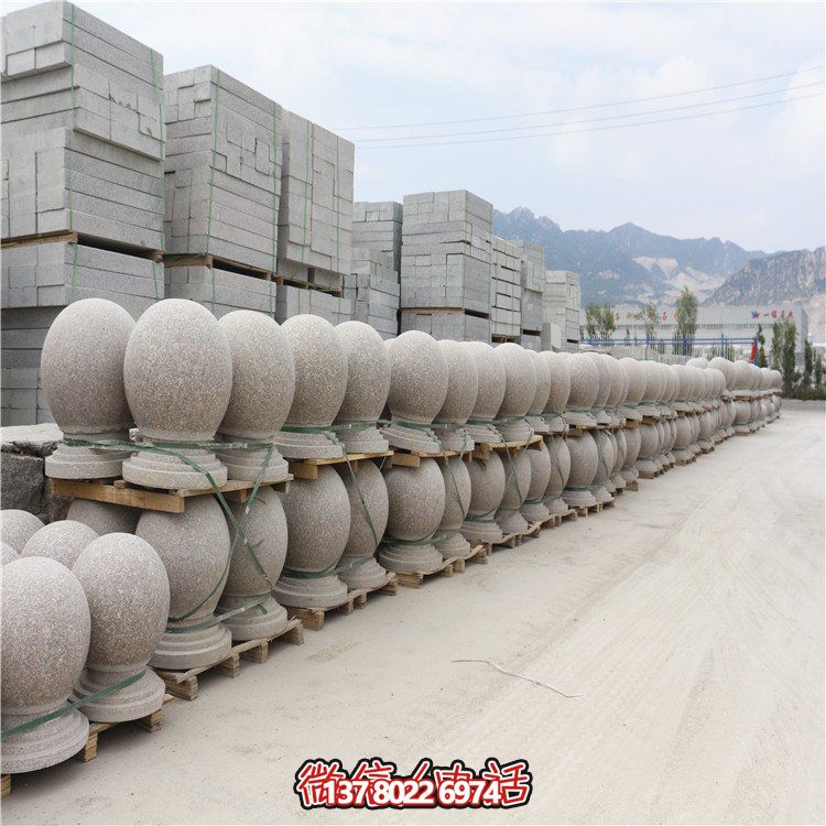 芝麻白花崗巖路障，安全擋車，雅觀景觀