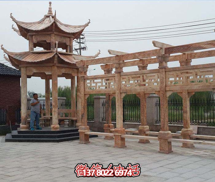 美麗的花崗巖長廊，沐浴在精致的雕刻藝術(shù)中