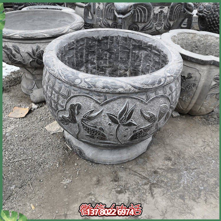 青石石雕水盆水缸給你一個安靜的家