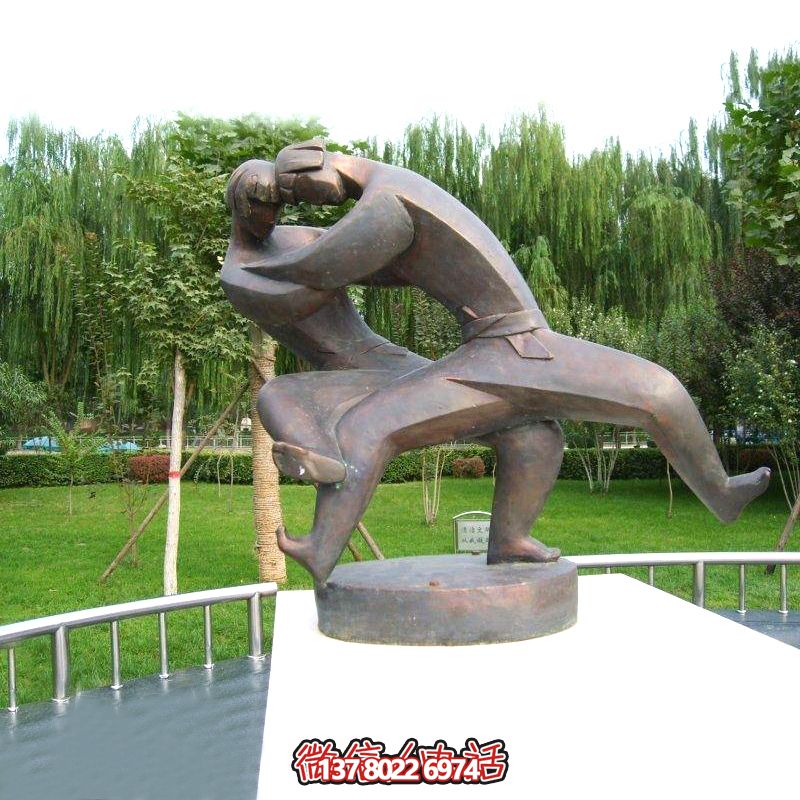公園銅雕體育抽象人物摔跤運(yùn)動(dòng)