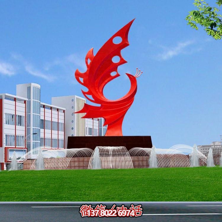 不銹鋼鳳凰標(biāo)志擺件，凸顯企業(yè)形象