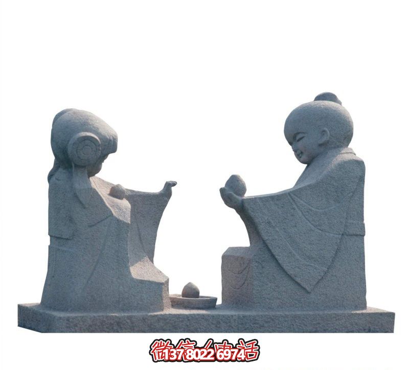 戶(hù)外公園大理石石雕孔融讓梨雕塑