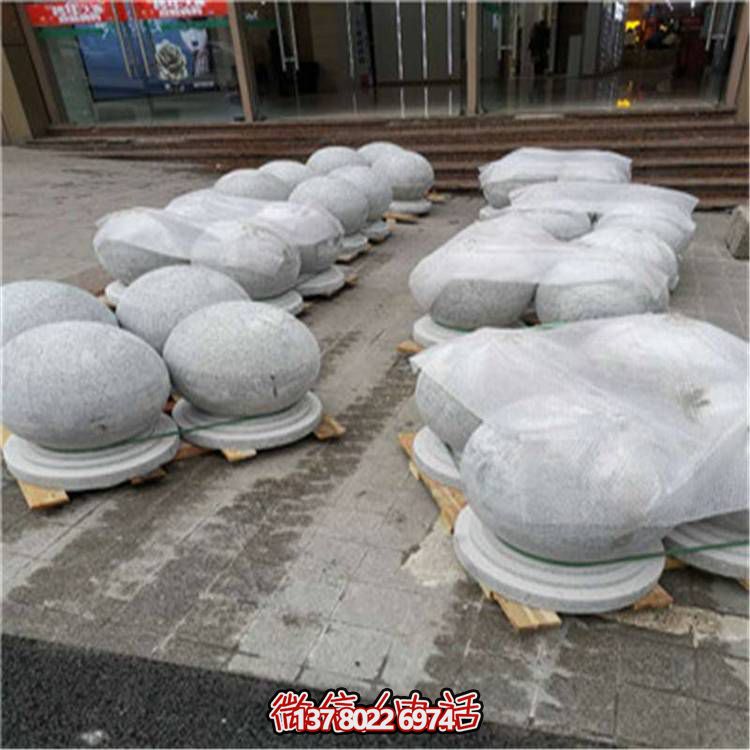 花崗巖芝麻白廣場道路交通擋車擋路阻車圓球、景觀石
