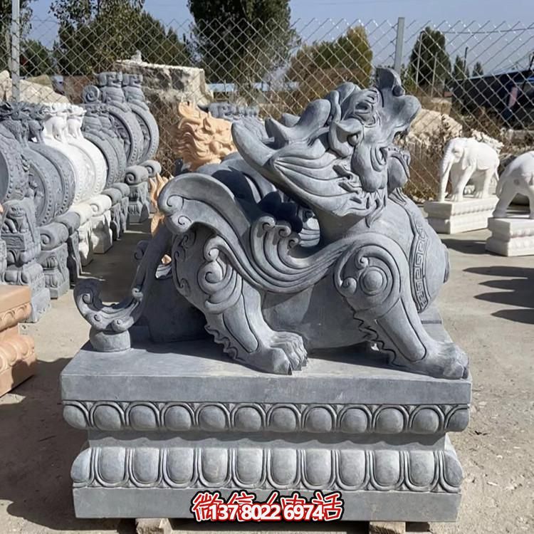 大理石石雕戶(hù)外園林貔貅雕塑