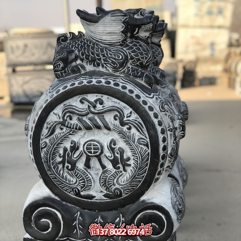 石雕門(mén)墩抱鼓石一對(duì)家用門(mén)口青石仿古做舊石鼓石墩貔貅雕塑