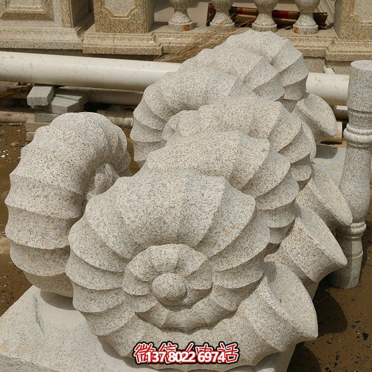 石雕海螺，砂巖雕刻石材海螺雕塑