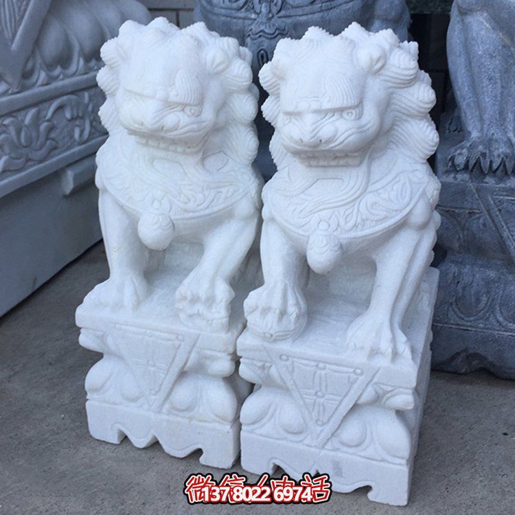獅子雕塑，戶外園林庭院門口擺放鎮(zhèn)宅獅子