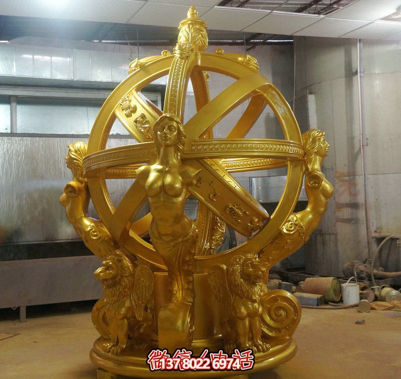 商場(chǎng)廣場(chǎng)擺放的不銹鋼噴漆美人魚(yú)雕塑