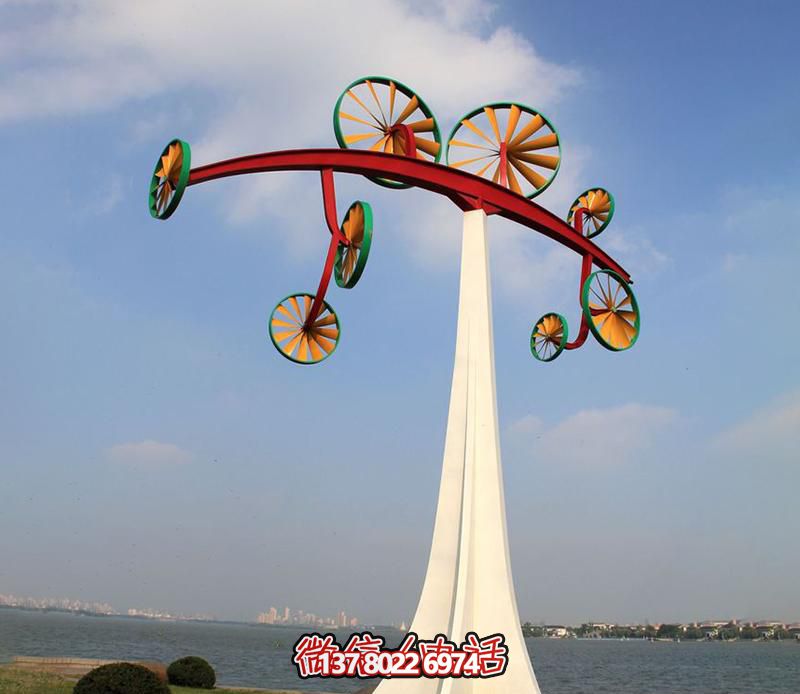 園林景區(qū)擺放鏤空不銹鋼風(fēng)車雕塑